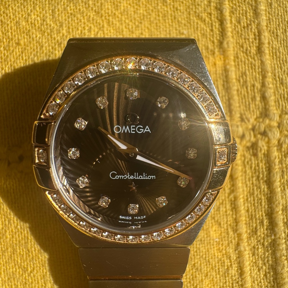 Omega Steel 18k Rose Gold Constellation 27mm Diamond Watch 123.25.27.60.63.001 - Picture 7 of 12
